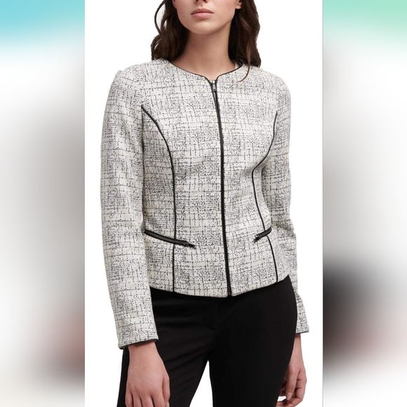 🎈J. Crew lined suit jacket, size 10. Navy and grey. - Picture 3 of 10